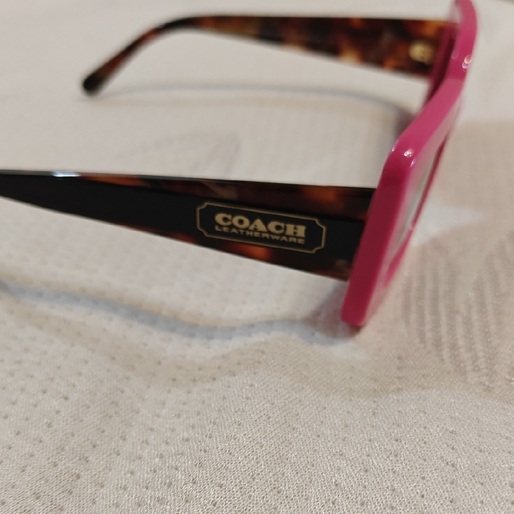 Coach Vibrant Pink Square Sunglasses - Picture 4 of 6